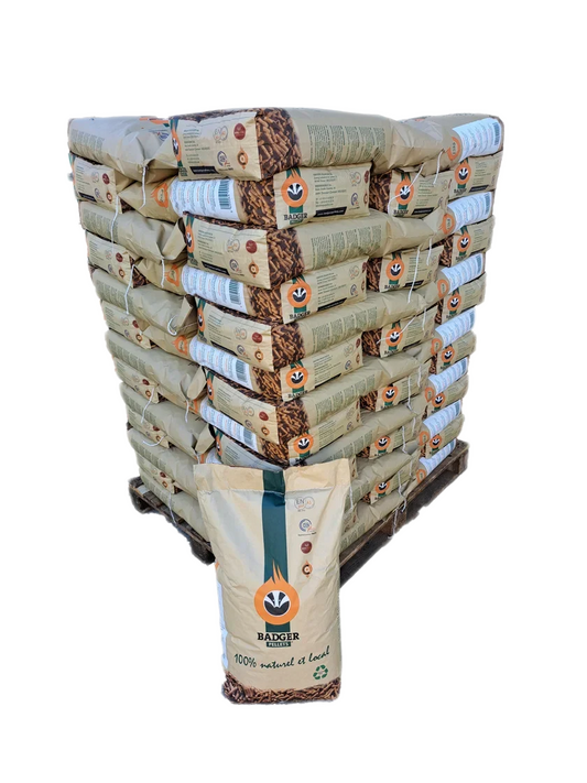 BADGER Holzpellets – Palette 65 Säcke à 15 kg (975 kg)