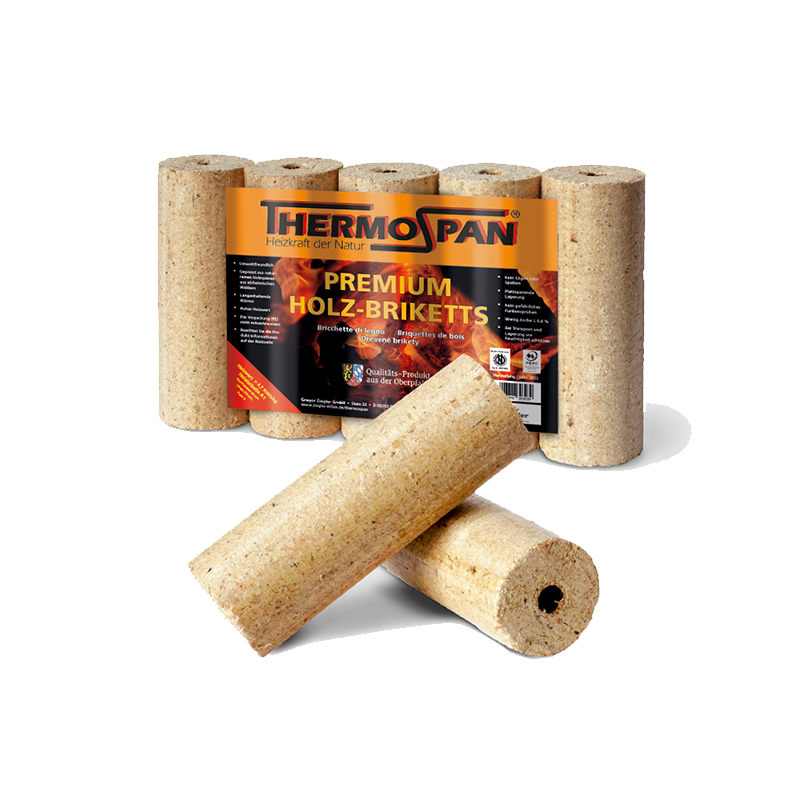 Thermospan® Holzbriketts – Palette mit 96 Packungen à 10 kg (960 kg)